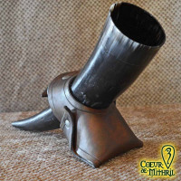 Drinking Horn Leather Table Stand